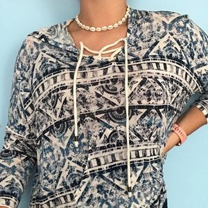 eyelash couture Tribal Print Long Sleeve Tee